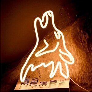 Lone Wolf Neon Sign Animal Lover Wilderness Nature Outdoor Light LED UnisexDecor